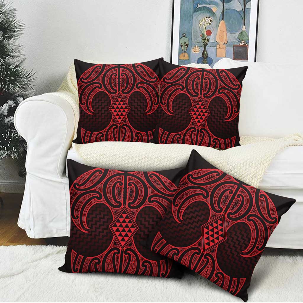Whero Maori Ta Moko Poutama Art Pillow Cover - Polynesian Pride