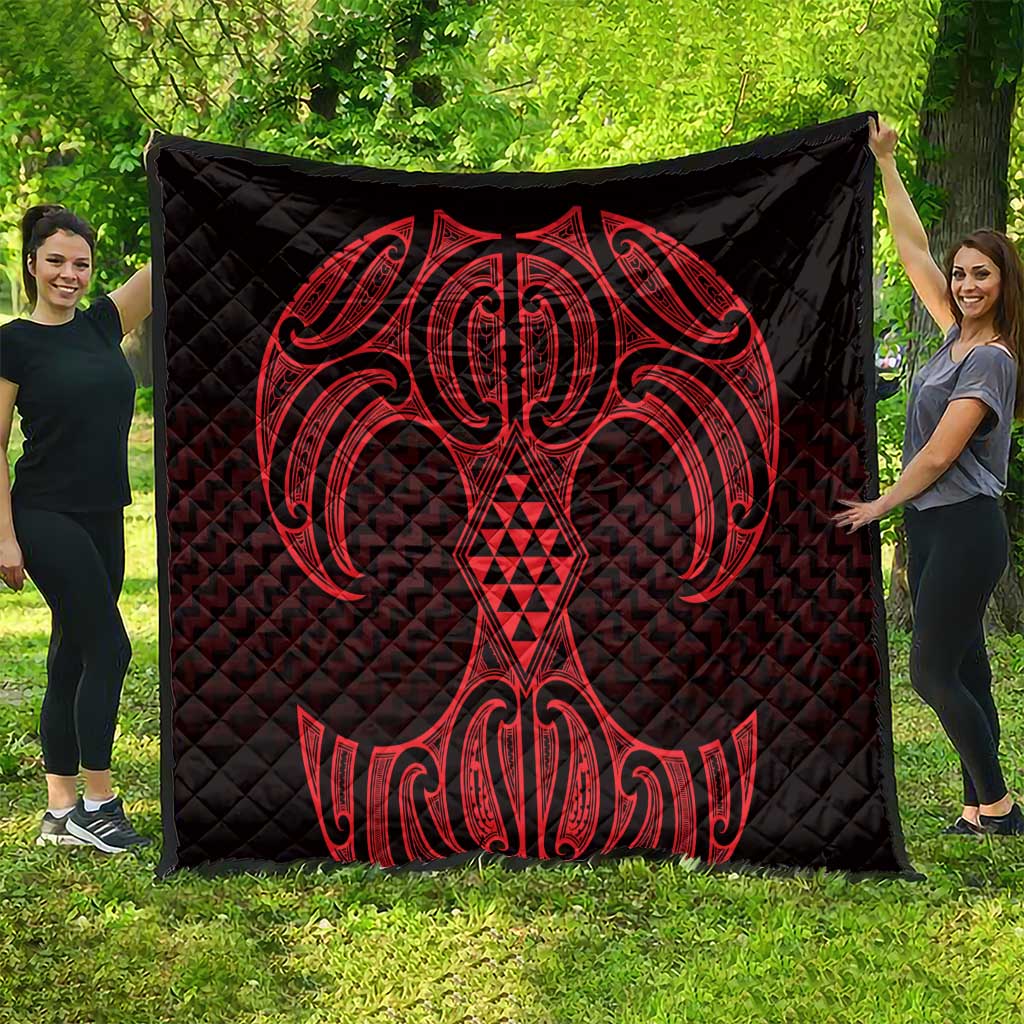 Whero Maori Ta Moko Poutama Art Quilt LT9 - Polynesian Pride