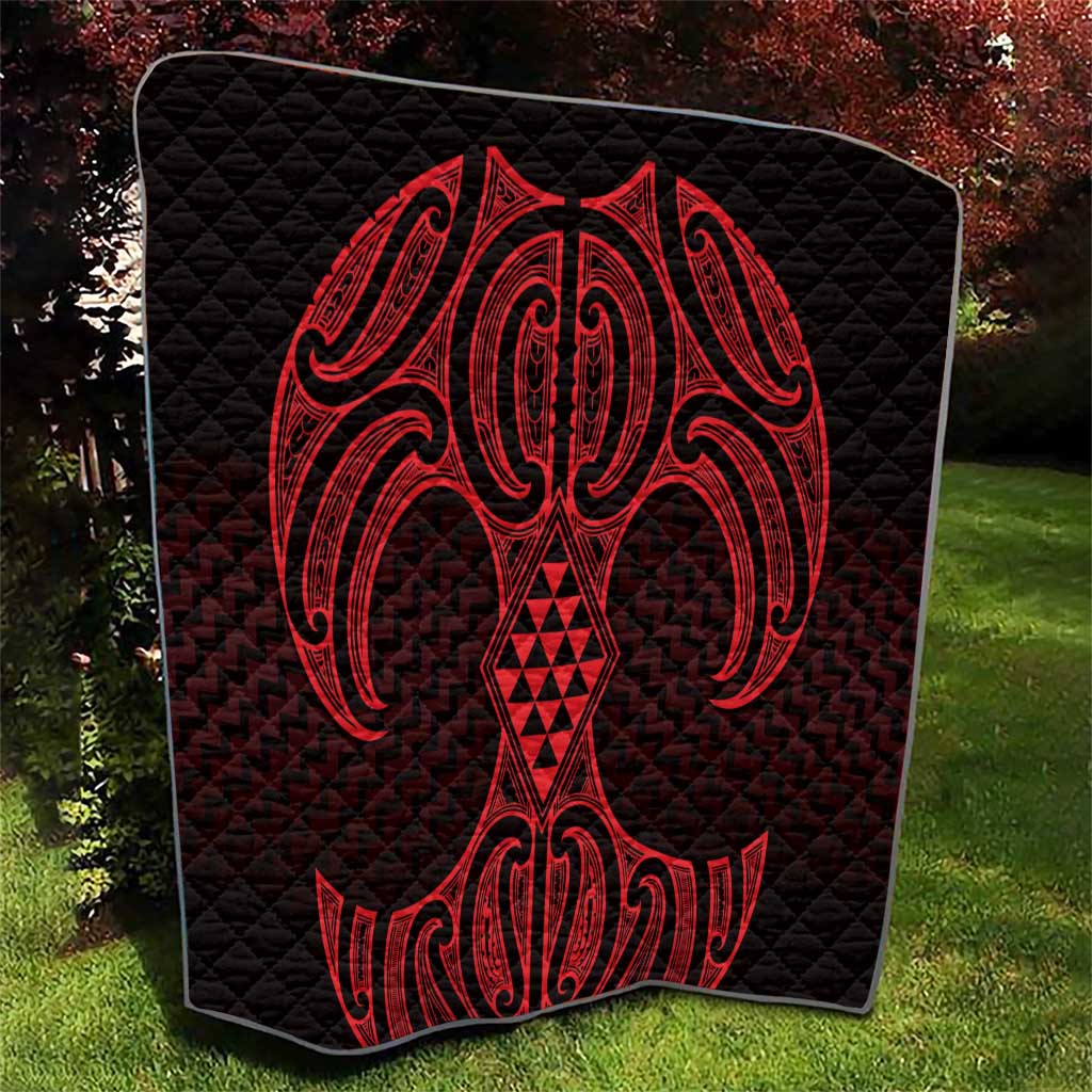 Whero Maori Ta Moko Poutama Art Quilt LT9 - Polynesian Pride