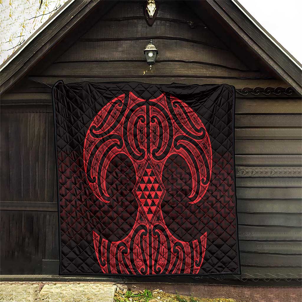 Whero Maori Ta Moko Poutama Art Quilt LT9 - Polynesian Pride
