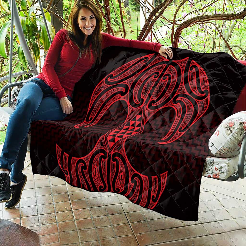 Whero Maori Ta Moko Poutama Art Quilt LT9 - Polynesian Pride