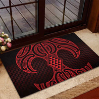 Whero Maori Ta Moko Poutama Art Rubber Doormat LT9 - Polynesian Pride