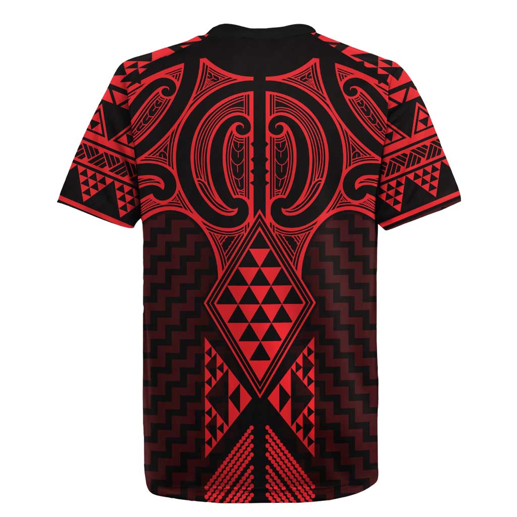 Whero Maori Ta Moko Poutama Art Rugby Jersey