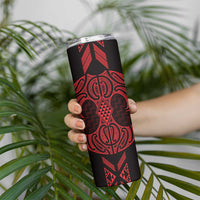 Whero Maori Ta Moko Poutama Art Skinny Tumbler LT9 - Polynesian Pride