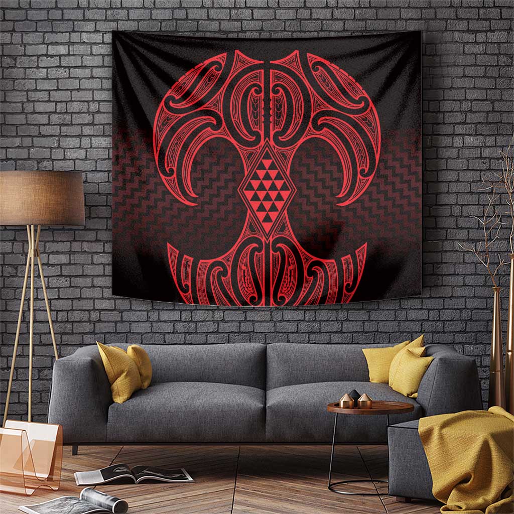 Whero Maori Ta Moko Poutama Art Tapestry