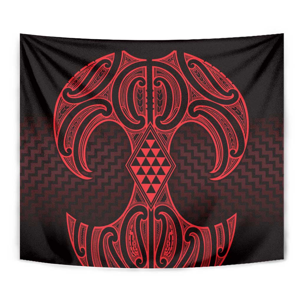 Whero Maori Ta Moko Poutama Art Tapestry