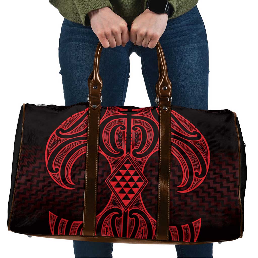 Whero Maori Ta Moko Poutama Art Travel Bag - Polynesian Pride