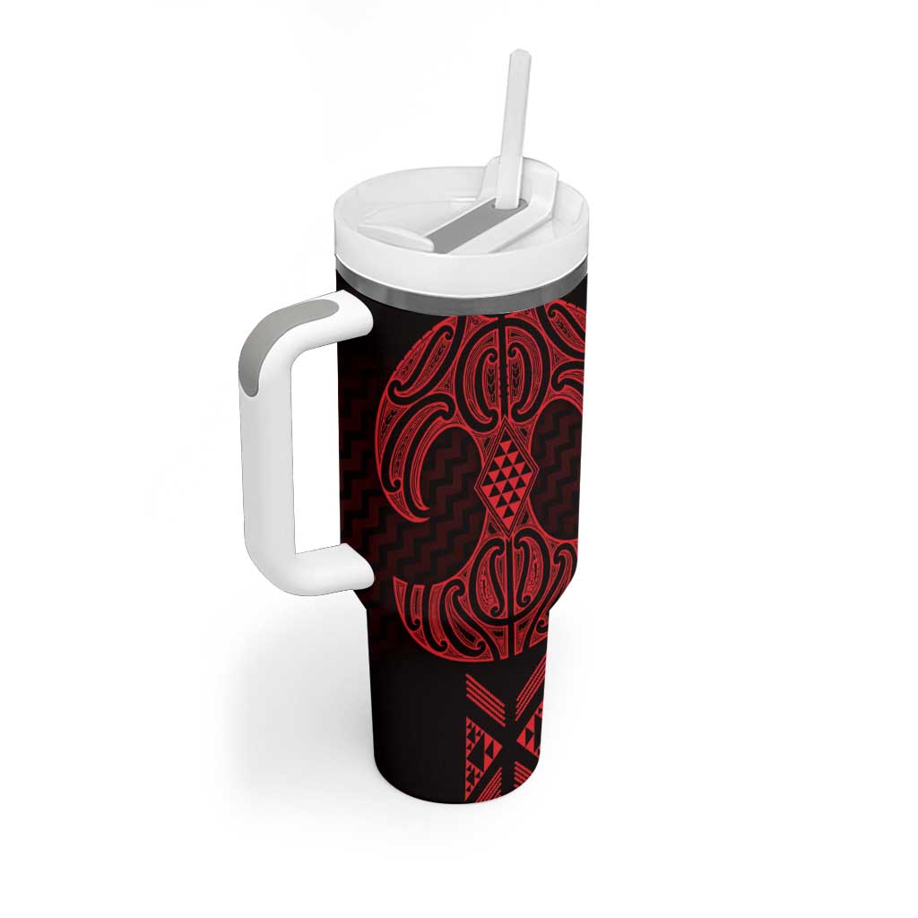 Whero Maori Ta Moko Poutama Art Tumbler With Handle LT9 - Polynesian Pride