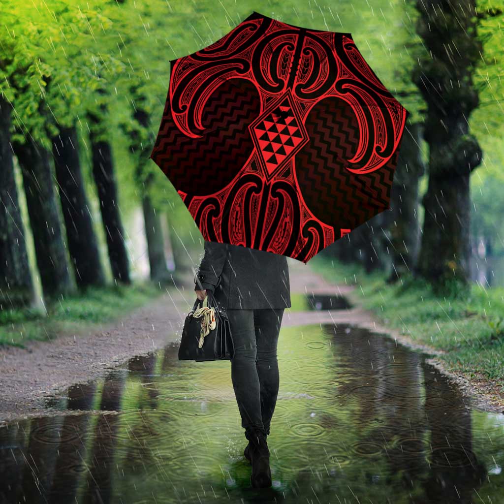 Whero Maori Ta Moko Poutama Art Umbrella - Polynesian Pride