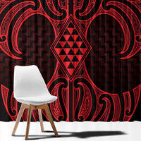 Whero Maori Ta Moko Poutama Art Window Curtain LT9 - Polynesian Pride