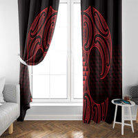 Whero Maori Ta Moko Poutama Art Window Curtain LT9 - Polynesian Pride