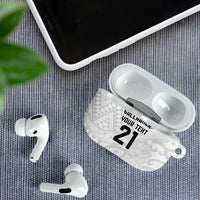 New Zealand Rangatira Custom AirPods Case All White Niho Taniwha Maori Tribal - Polynesian Pride