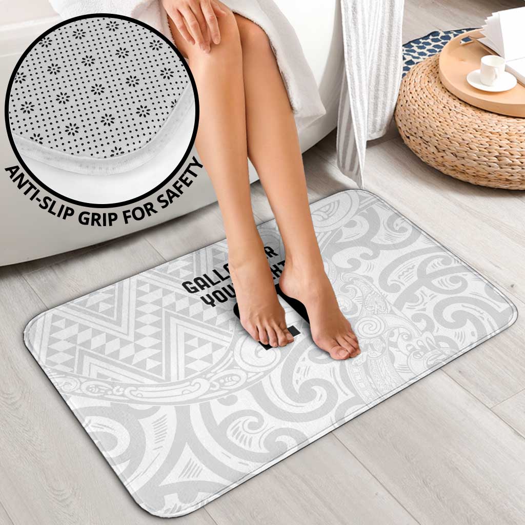 New Zealand Rangatira Custom Bathroom Set All White Niho Taniwha Maori Tribal - Polynesian Pride