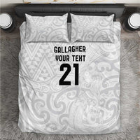 New Zealand Rangatira Custom Bedding Set All White Niho Taniwha Maori Tribal