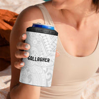 New Zealand Rangatira Custom 4 in 1 Can Cooler Tumbler All White Niho Taniwha Maori Tribal LT9 - Polynesian Pride