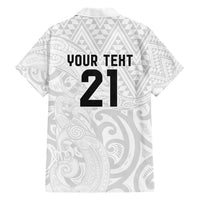 New Zealand Rangatira Custom Family Matching Short Sleeve Bodycon Dress and Hawaiian Shirt All White Niho Taniwha Maori Tribal LT9 - Polynesian Pride