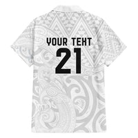 New Zealand Rangatira Custom Family Matching Tank Maxi Dress and Hawaiian Shirt All White Niho Taniwha Maori Tribal LT9 - Polynesian Pride