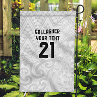 New Zealand Rangatira Custom Garden Flag All White Niho Taniwha Maori Tribal