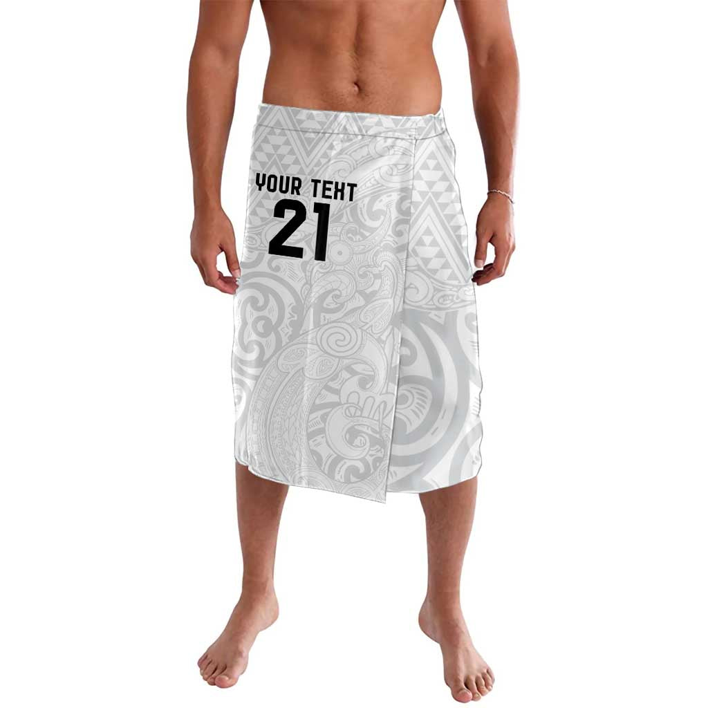 New Zealand Rangatira Custom Lavalava All White Niho Taniwha Maori Tribal