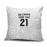 New Zealand Rangatira Custom Pillow Cover All White Niho Taniwha Maori Tribal - Polynesian Pride