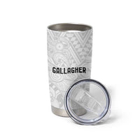 New Zealand Rangatira Custom Tumbler Cup All White Niho Taniwha Maori Tribal LT9 - Polynesian Pride