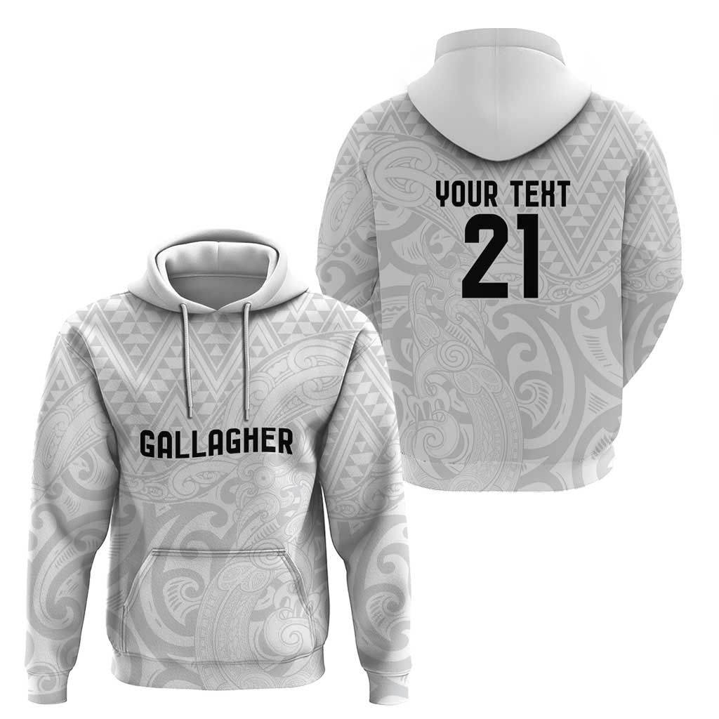 New Zealand Rangatira Custom Zip Hoodie All White Niho Taniwha Maori Tribal LT9 - Polynesian Pride