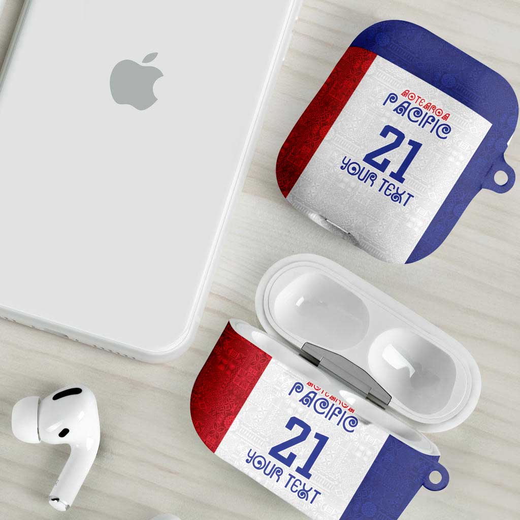 New Zealand Rugby Pacific Personalised AirPods Case Maori Style Tribal Tapa Pattern - Polynesian Pride