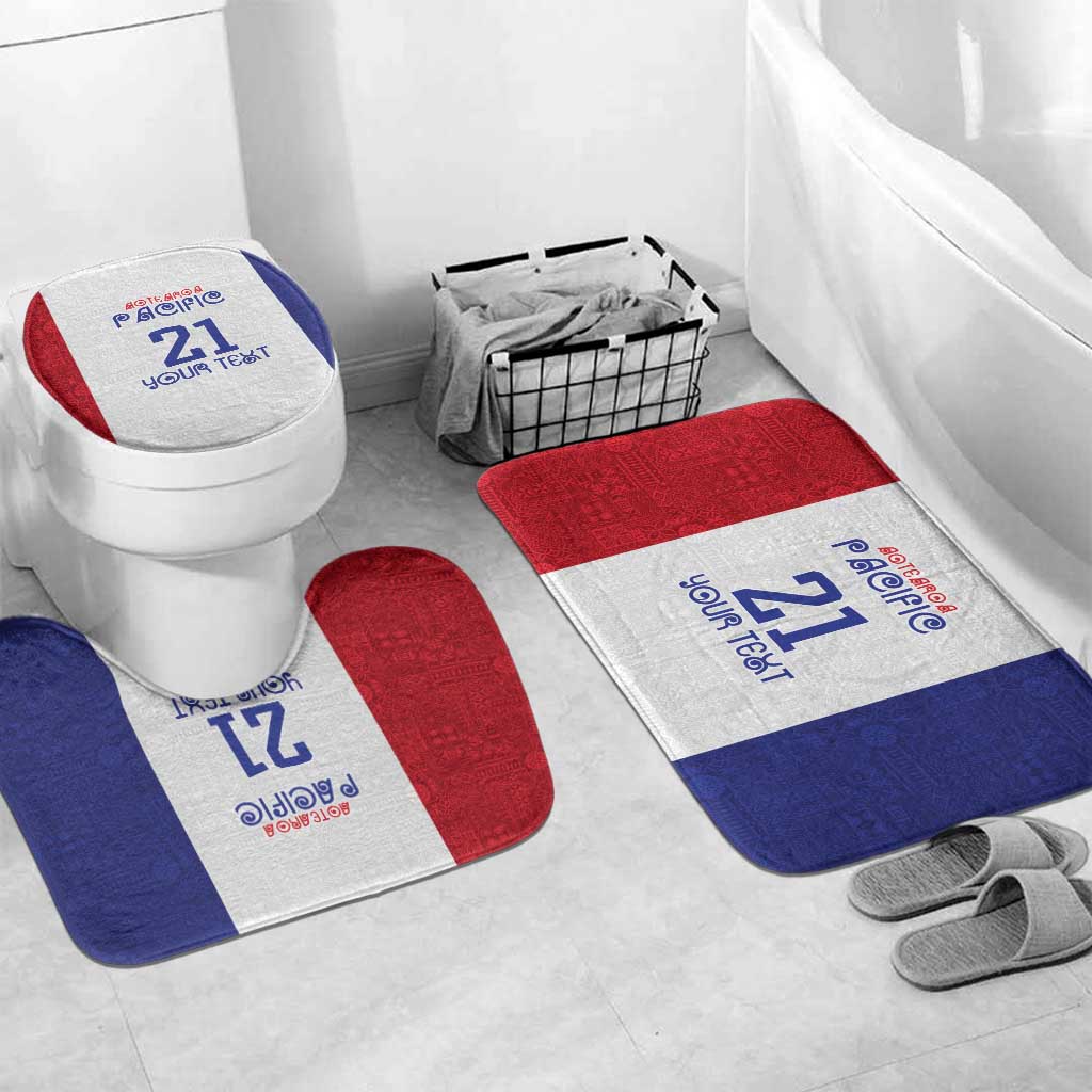 New Zealand Rugby Pacific Personalised Bathroom Set Maori Style Tribal Tapa Pattern - Polynesian Pride