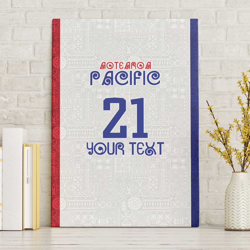 New Zealand Rugby Pacific Personalised Canvas Wall Art Maori Style Tribal Tapa Pattern