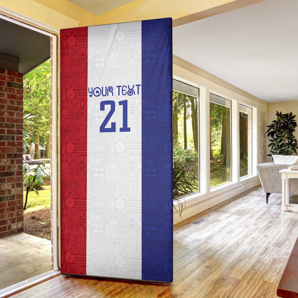 New Zealand Rugby Pacific Personalised Door Cover Maori Style Tribal Tapa Pattern - Polynesian Pride