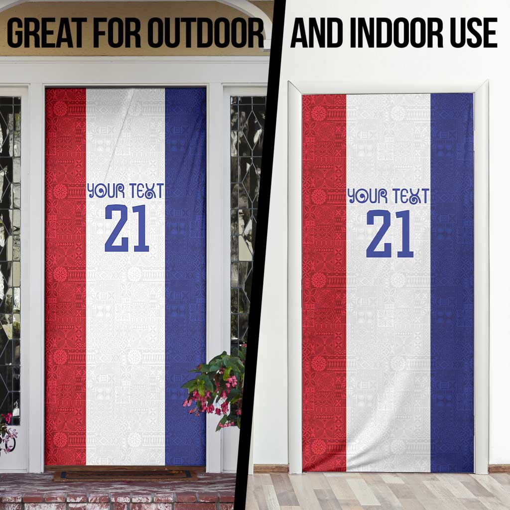 New Zealand Rugby Pacific Personalised Door Cover Maori Style Tribal Tapa Pattern - Polynesian Pride