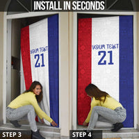 New Zealand Rugby Pacific Personalised Door Cover Maori Style Tribal Tapa Pattern - Polynesian Pride