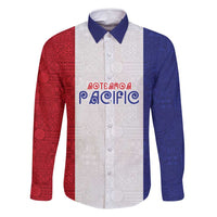 New Zealand Rugby Pacific Personalised Family Matching Long Sleeve Bodycon Dress and Hawaiian Shirt Maori Style Tribal Tapa Pattern LT9 Dad's Shirt - Long Sleeve White - Polynesian Pride