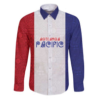 New Zealand Rugby Pacific Personalised Family Matching Puletasi and Hawaiian Shirt Maori Style Tribal Tapa Pattern LT9 Dad's Shirt - Long Sleeve White - Polynesian Pride