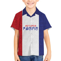 New Zealand Rugby Pacific Personalised Family Matching Summer Maxi Dress and Hawaiian Shirt Maori Style Tribal Tapa Pattern LT9 Son's Shirt White - Polynesian Pride