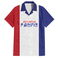 New Zealand Rugby Pacific Personalised Family Matching Tank Maxi Dress and Hawaiian Shirt Maori Style Tribal Tapa Pattern LT9 Dad's Shirt - Short Sleeve White - Polynesian Pride