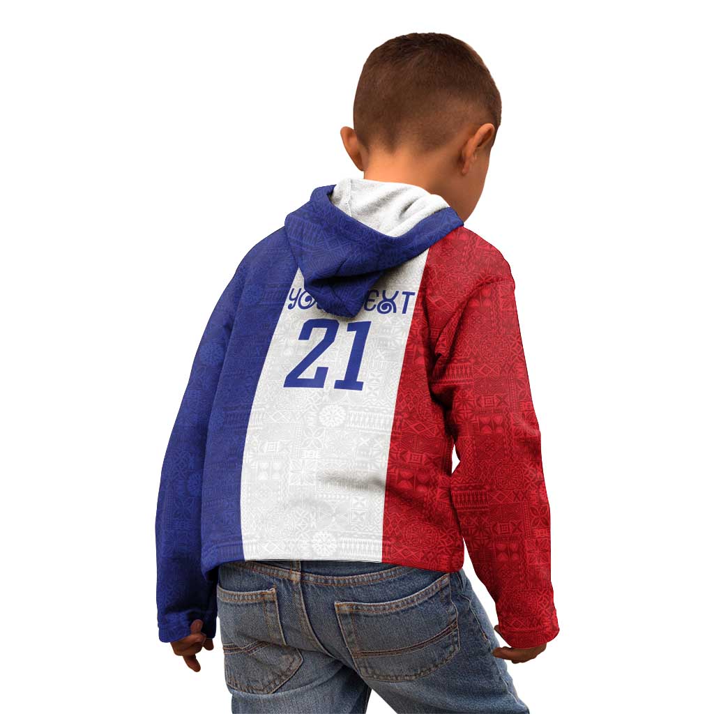 New Zealand Rugby Pacific Personalised Kid Hoodie Maori Style Tribal Tapa Pattern