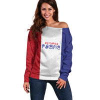 New Zealand Rugby Pacific Personalised Off Shoulder Sweater Maori Style Tribal Tapa Pattern