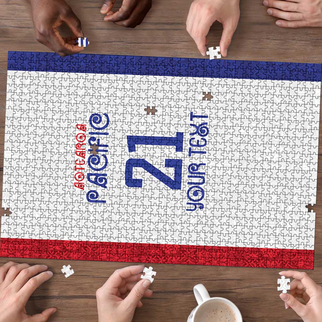 New Zealand Rugby Pacific Personalised Puzzle Maori Style Tribal Tapa Pattern - Polynesian Pride