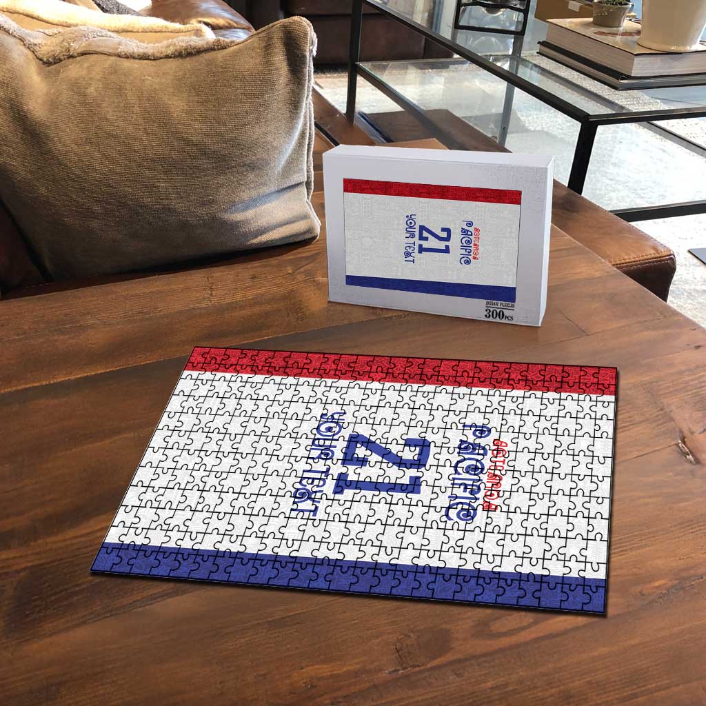 New Zealand Rugby Pacific Personalised Puzzle Maori Style Tribal Tapa Pattern - Polynesian Pride