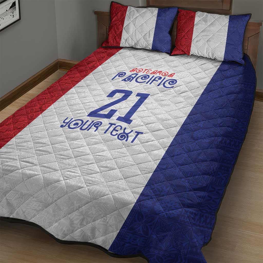 New Zealand Rugby Pacific Personalised Quilt Bed Set Maori Style Tribal Tapa Pattern