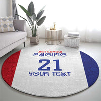 New Zealand Rugby Pacific Personalised Round Carpet Maori Style Tribal Tapa Pattern