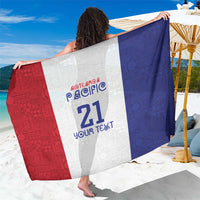 New Zealand Rugby Pacific Personalised Sarong Maori Style Tribal Tapa Pattern LT9 One Size 44 x 66 inches White - Polynesian Pride