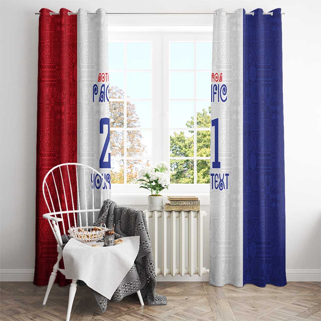 New Zealand Rugby Pacific Personalised Window Curtain Maori Style Tribal Tapa Pattern LT9 - Polynesian Pride
