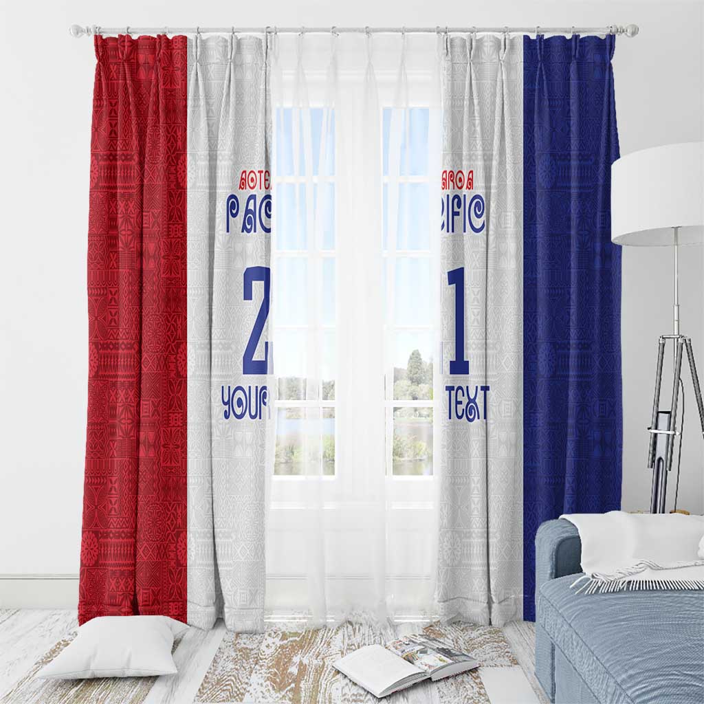 New Zealand Rugby Pacific Personalised Window Curtain Maori Style Tribal Tapa Pattern LT9 - Polynesian Pride