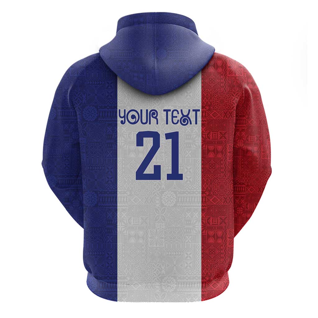 New Zealand Rugby Pacific Personalised Zip Hoodie Maori Style Tribal Tapa Pattern