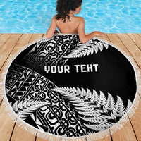 New Zealand Rugby Pacific Personalised Beach Blanket All Black Maori Pasifika Fern Pattern