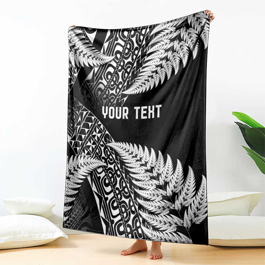 New Zealand Rugby Pacific Personalised Blanket All Black Maori Pasifika Fern Pattern