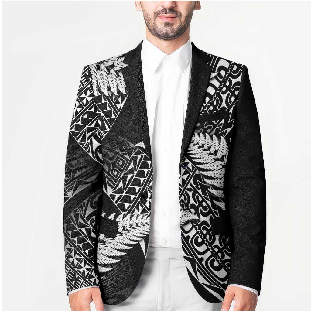 New Zealand Rugby Pacific Personalised Blazer All Black Maori Pasifika Fern Pattern LT9 - Polynesian Pride