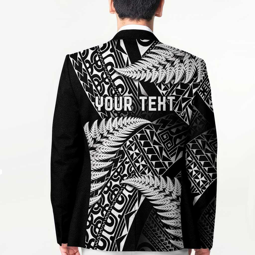 New Zealand Rugby Pacific Personalised Blazer All Black Maori Pasifika Fern Pattern LT9 - Polynesian Pride